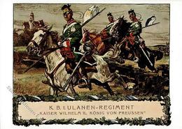 Regiment K. B. 1. Ulanen Regiment Kaiser Wilhelm II König Von Preussen Künstlerkarte I- - Regiments