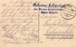 Feldpoststempel WK I Stpl. Geheime Feldpolizei Des Großen Hauptquartiers Seiner Majestät 1917 I-II - War 1914-18