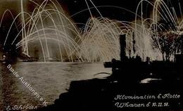 Weimarer Republik Wilhelmshaven (2940) Revolution 1918 Illumination Der Flotte Foto AK I-II - Geschiedenis