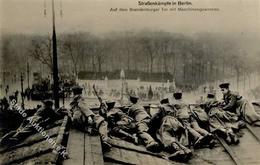 Revolution Straßenkämpfe Brandenburger Tor Mit Maschinengewehr Foto AK I-II - Guerra