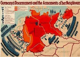 NS-LANDKARTE WK II - DEUTSCHLANDS ABRÜSTUNG - ENGLISCHER TEXT I-II - Weltkrieg 1939-45