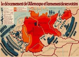 NS-LANDKARTE WK II - DEUTSCHLANDS ABRÜSTUNG - FRANZÖSISCHER TEXT I-II - War 1939-45