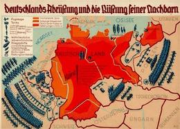 NS-LANDKARTE WK II - DEUTSCHLANDS ABRÜSTUNG - I - Weltkrieg 1939-45