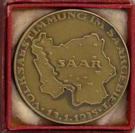 WK II Saarabstimmung Medaille In Original Schachtel I-II - Weltkrieg 1939-45