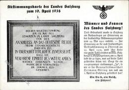 Propaganda WK II Abstimmungskarte Des Landes Salzburg Österreich Ansichtskarte I-II (fleckig) - Oorlog 1939-45