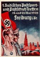 Propaganda WK II Freiburg (7800) 1. Badisches Postsport U. Postschutz Treffen 1939 I-II (Eckbug) - War 1939-45