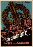 Propaganda WK II Wettkämpfe Der SA Gruppe Südwest 1938 Karlsruhe (7500) II (Stauchung, Bug, Marke Entfernt) - Guerra 1939-45