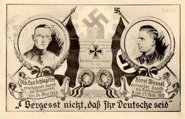 ALBERT LEO SCHLAGETER WK II - SCHLAGETER-HORST WESSEL - Vergesst Nicht, Dass Ihr Deutsche Seid! Sign. Künstlerkarte I - Oorlog 1939-45