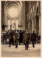 Hitler WK II Kathedrale Von Laon Foto AK I-II - Guerra 1939-45