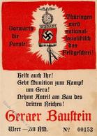 SA-Prop-Ak WK II - NSDAP GERA - Geraer Bausteinkarte (keine Ak) Etwas Fleckig! - Weltkrieg 1939-45