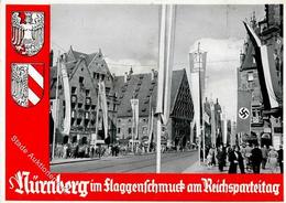 RP NÜRBERG  WK II - Nürnberg Im Flaggenschmuck Am Reichsparteitag - Königstrasse Mit Mauthalle I - Oorlog 1939-45