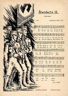 SS Standarte 13 Marsch Lied Künstler-Karte I-II (Eckbug) - Guerra 1939-45