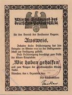 WHW WK II Ausweis Für Ehren-Türplakette 1933/34 I-II - War 1939-45