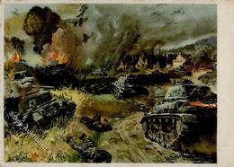 Panzer (WK II) Und Stuka WK II Sign. Mundorff, V.  Künstlerkarte I-II Réservoir - Weltkrieg 1939-45