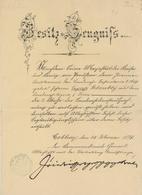 Verleihungsurkunde Beszitzzeugnis 2. Klasse Landesverdienstauszeichnung 1897 I-II - War 1939-45