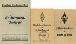 WK II Dokumente HITLERJUGEND 3 Ausweise Einer Person I-II - Guerra 1939-45