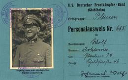WK II Dokumente NS Deutscher Frontkämpfer Bund Stahlhelm Personalausweis 1935 I-II - Oorlog 1939-45