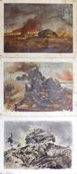 WK II Lot Mit 8 Kunstdrucken 51 X 38 Cm II- (Wasserflecken, Abschürfungen) - Guerra 1939-45