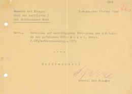 WK II Vorschlag Auf Nachträgliche Verleihung Des EK 1. Kl. Mit Mit Original Unterschrift Sperrle General Der Flieger I-I - Guerra 1939-45