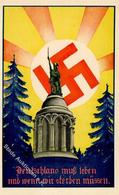 Aufgehende Sonne WK II - Hermannsdenkmal DETMOLD - Deutschland Muss Leben.. I - War 1939-45