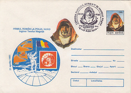 NORTH POLE, THEODOR NEGOITA, FIRST ROMANIAN AT NORTH POLE, ARCTIC EXPEDITION, COVER STATIONERY, 1996, ROMANIA - Expéditions Arctiques