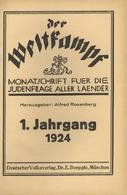 Judaika BUCH - Der WELTKAMPF Monatsschrift Für Die Judenfrage - Kpl. 1.Jahrgang 1924 Von 7 Heften Als Buch V. Alfred Ros - Jodendom