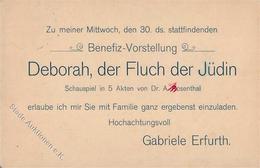 Judaika Deborah Der Fluch Der Jüdin Einladung 1904 I-II (fleckig) Judaisme - Jodendom