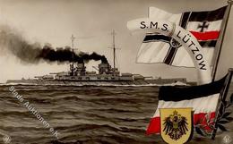 Marine WK I S.M.S. Lützow Schwarz-Weiß-Rot Foto AK I-II - Krieg