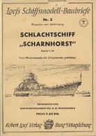 Schiff Kreuzer WK II Bauplan Schlachtschiff Scharnhorst Loefs Schiffsmodell Baubriefe II (altersbedingete Gebrauchsspure - Oorlog