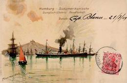 Dampfer Dampfer Cap Blanco Hamburg Südamerikanische Dampfschifffahrts Gesellschaft 1909 I-II - Guerra