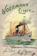 Dampfer Dampfer Eleonore Woermann  1905 I-II (Stauchung) - Warships