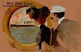 Dampfer Red Star Line Künstlerkarte 1906 I-II - Guerra