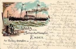 Dampfer Schnelldampfer Emden  Lithographie 1901 I-II - Oorlog