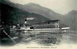 Schiff Victoria", Sw AK (Vierwaldstättersee), 10 C Rot, DB "GERSAU 3.XII.(19)05", Nach Furtwangen/D I-II" Bateaux Bateau - Oorlog