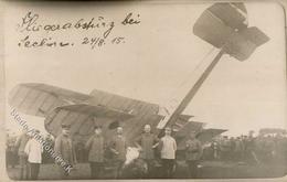 Flugzeuge WK I Fliegerabsturz Bei Sedin Frankreich Foto AK 1915 I-II Aviation - Airmen, Fliers