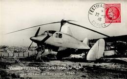 Hubschrauber Cannes (06150) Frankreich Internationales Filmfestival 1946 Foto AK I-II - Aviatori