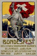 Fahrrad Bundesfest Des Schweizer Radfahrer Bundes  1908 I-II Cycles - Autres & Non Classés