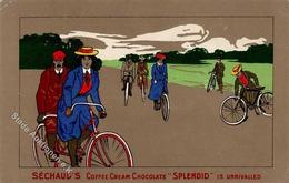 Fahrrad Werbung Sechaud's Coffee Cream Chocolate Splendid I-II (Eckbug) Publicite Cycles - Autres & Non Classés