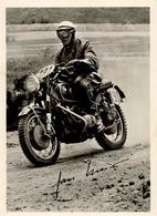 Motorrad BMW Geländemeisterschaft Meier, Hans Mit Original Unterschrift Beidseitig Foto AK I-II - Motorbikes