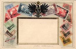 Deutsche Post Marokko Briefmarken Auf Ansichtskarte Präge-Karte I-II - History