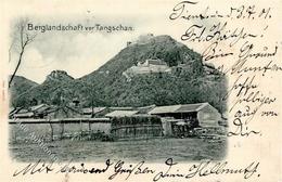 Kolonien Kiautschou Berglandschaft Vor Tangschan Stpl. K.D. Feldpostexped. Des Ostasiatischen Expeditionskorps 4.7. I-II - Storia