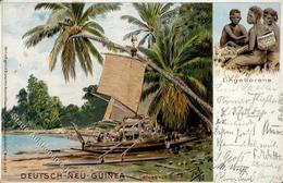 Kolonien Deutsch Neuguinea Canoes Von Bili-Bili Lithographie 1900 I-II (Ecke Abgestossen) Colonies - Geschichte