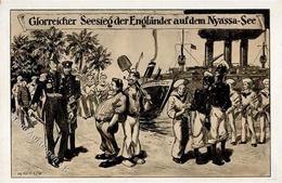 Kolonien Deutsch Ostafrika Glorreicher Seesieg Der Engländer Auf Dem Nyassa-See Karikatur I-II Colonies - Storia