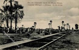 Kolonien Deutsch-Ostafrika Bau Der Eisenbahn Durch Die Mkata Steppe Zw. Morogoro U. Kilossa I-II Chemin De Fer Colonies - Geschiedenis