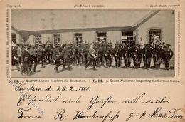 Kolonien CHINA - Militär-Ak 5 -Graf Waldersee Inspiziert Die Deutschen- Feldpost-o 1901 I-II Colonies - Storia