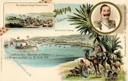 Deutsche Post Türkei Palästina Haifa Kaiserreise 1898 Litho I- - Geschiedenis