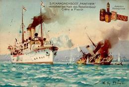 Kolonien Haiti SM Kanonenboot Panther Sign. Stöwer, Willy 1908 I-II Colonies - Storia