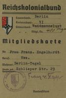 Kolonien WK II Reichskolonialbund Mitgliedskarte 1937 I-II Colonies - History