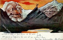 Berggesichter Sign. Hansen Altmann Und Papa Sentis 1907 Künstler-Karte I-II Face à La Montagne - Vertellingen, Fabels & Legenden