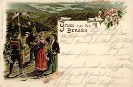 Gruss Aus Den Bergen 1898 Litho I-II (fleckig) Montagnes - Andere & Zonder Classificatie